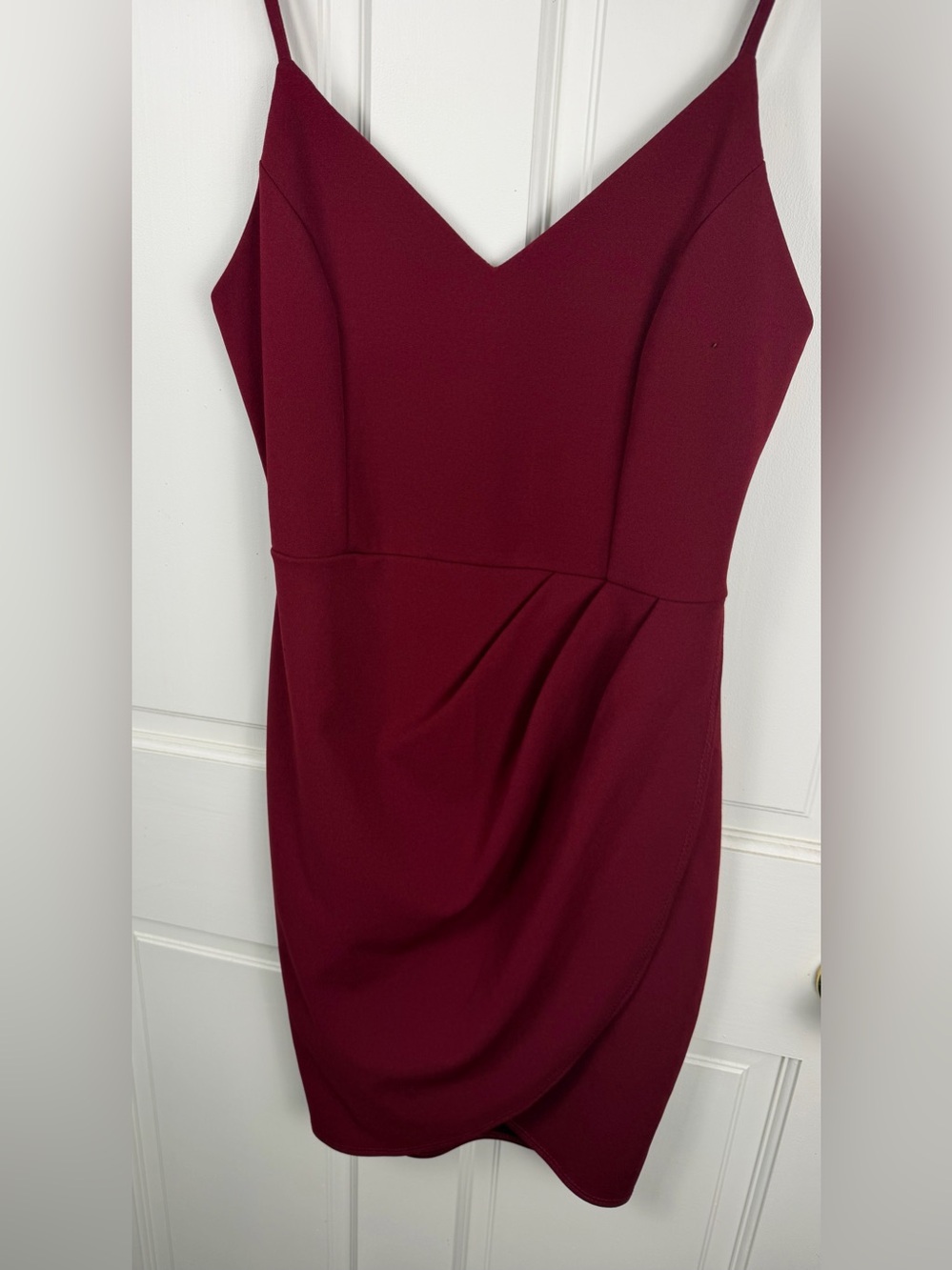 Lulu's Wine Red Spaghetti Strap Mini Dress